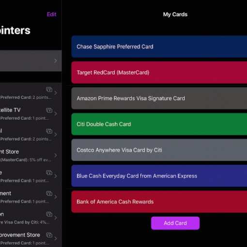 CardPointers - My Cards