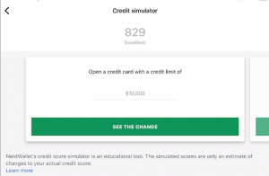 NerdWallet credit score simulator